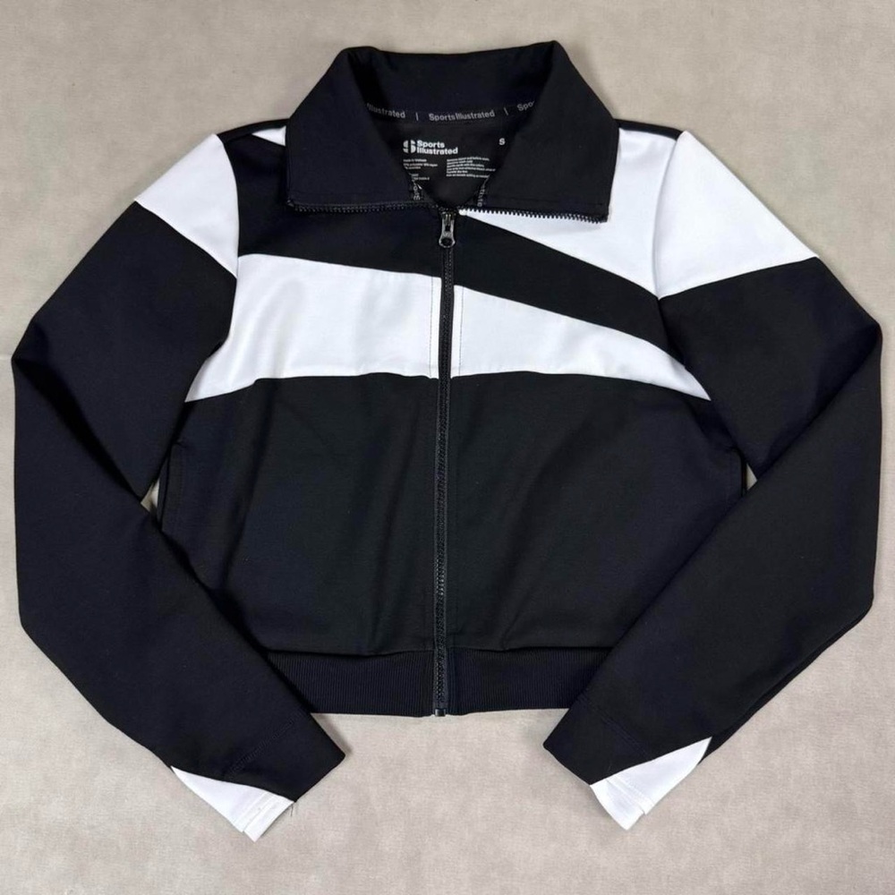 Sporty & Rich Black and White Bomber Jacket